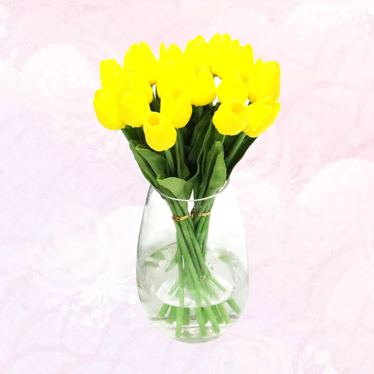 

12Pcs Mini Artificial Tulips High Simulation Real Touch Fake Flowers Wedding Bridal Party Home Office Bouquet Decorations Yellow