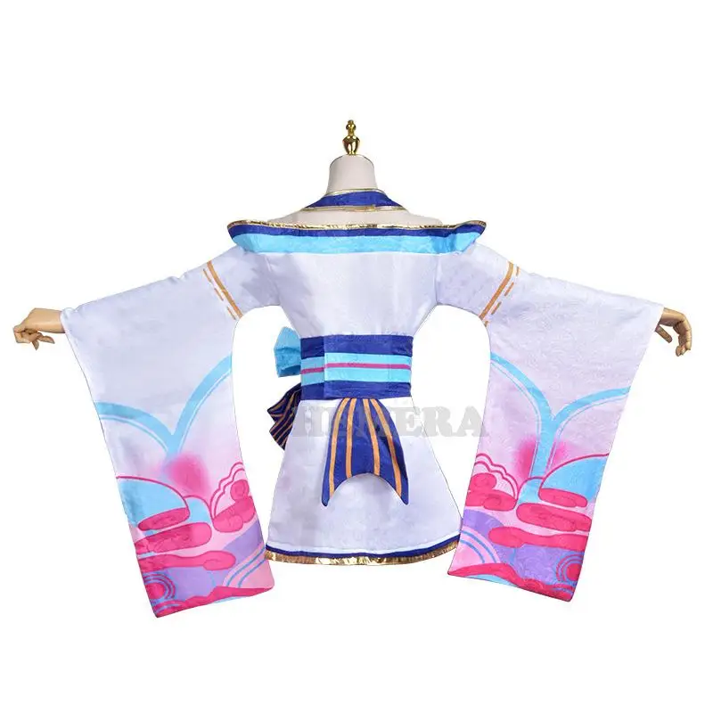 Ahri Anime Game LOL Cosplay Costume The Nine-Tailed Fox Cosplay Costume Clothes and Wig Spirit Blossom Sexy Woman Kimono Suit