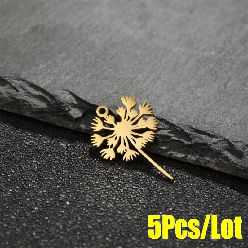 5Pcs Plant Stainless Steel Charms Fashion Metal Tree of Life Charm Datura Flower Pendants for DIY Jewelry Makings Handmade Craft