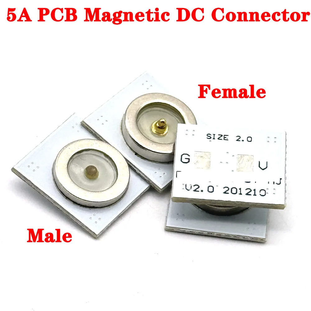 

1Pair 5A PCB Magnetic DC White Charging Connector Male Female High Current Automobile Electronics Magnet DC Power Socket 13.3MM