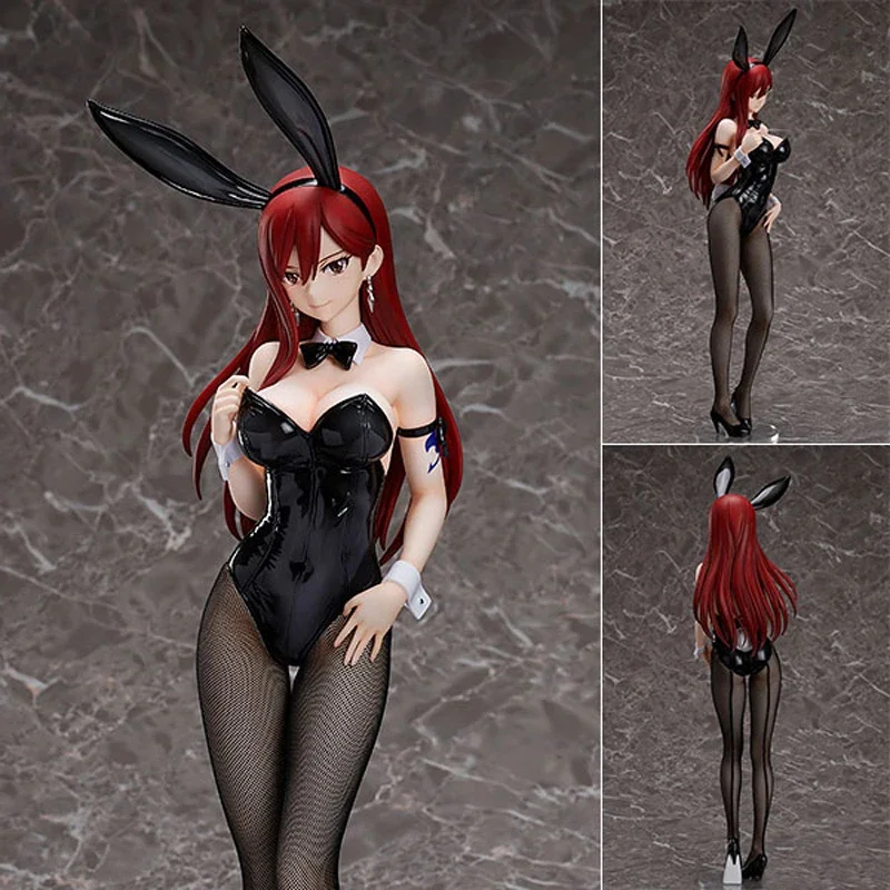 45cm Freeing Fairy Tail Erza Scarlet Bunny Girl Action Figure Lucy Heartfilia/Erina Nakiri Sexy Anime Girl Figure Model Toy Gift