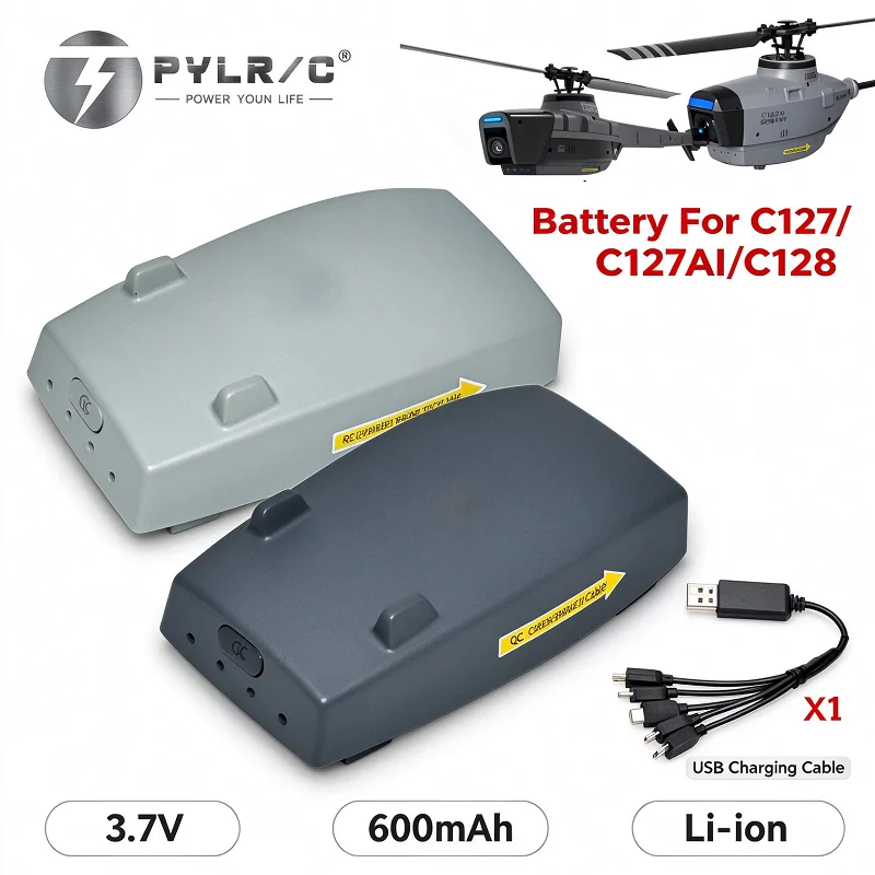 With USB Charger Battery For C127AI C128 3.7V 600MAH BATTERY For RC ERA C127 Helicopter