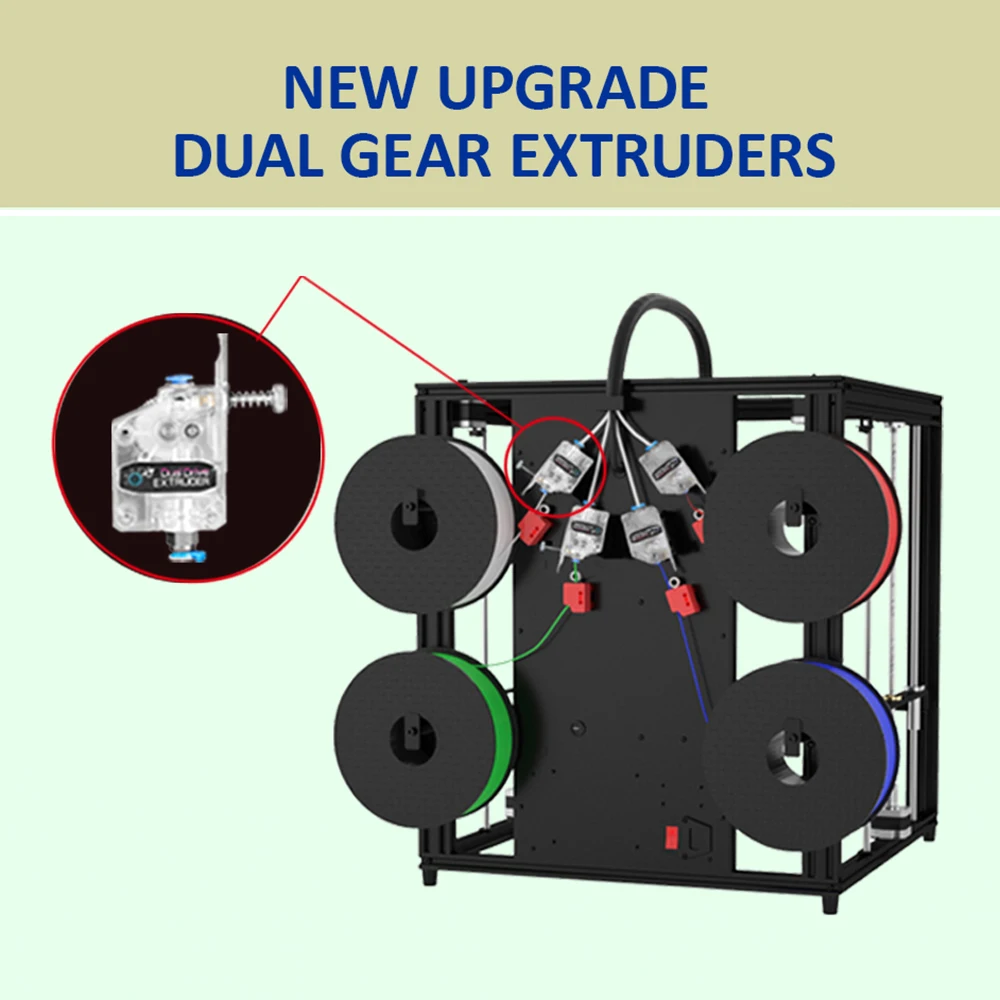 Zonesta Z9V5MK6 3DPrinter ترقية قابل للتعديل أربعة الطارد طباعة واحدة متعددة الألوان التسوية التلقائية استئناف الطباعة 300x300x400mm