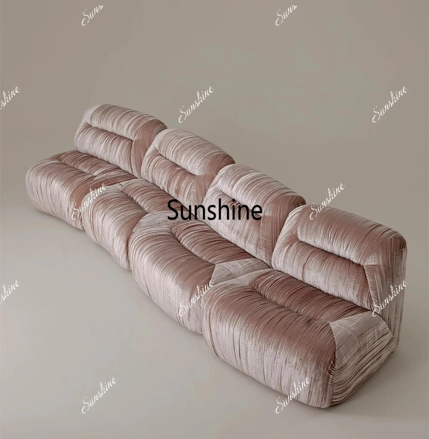 Retro French velvet fabric multi-person combination module sofa