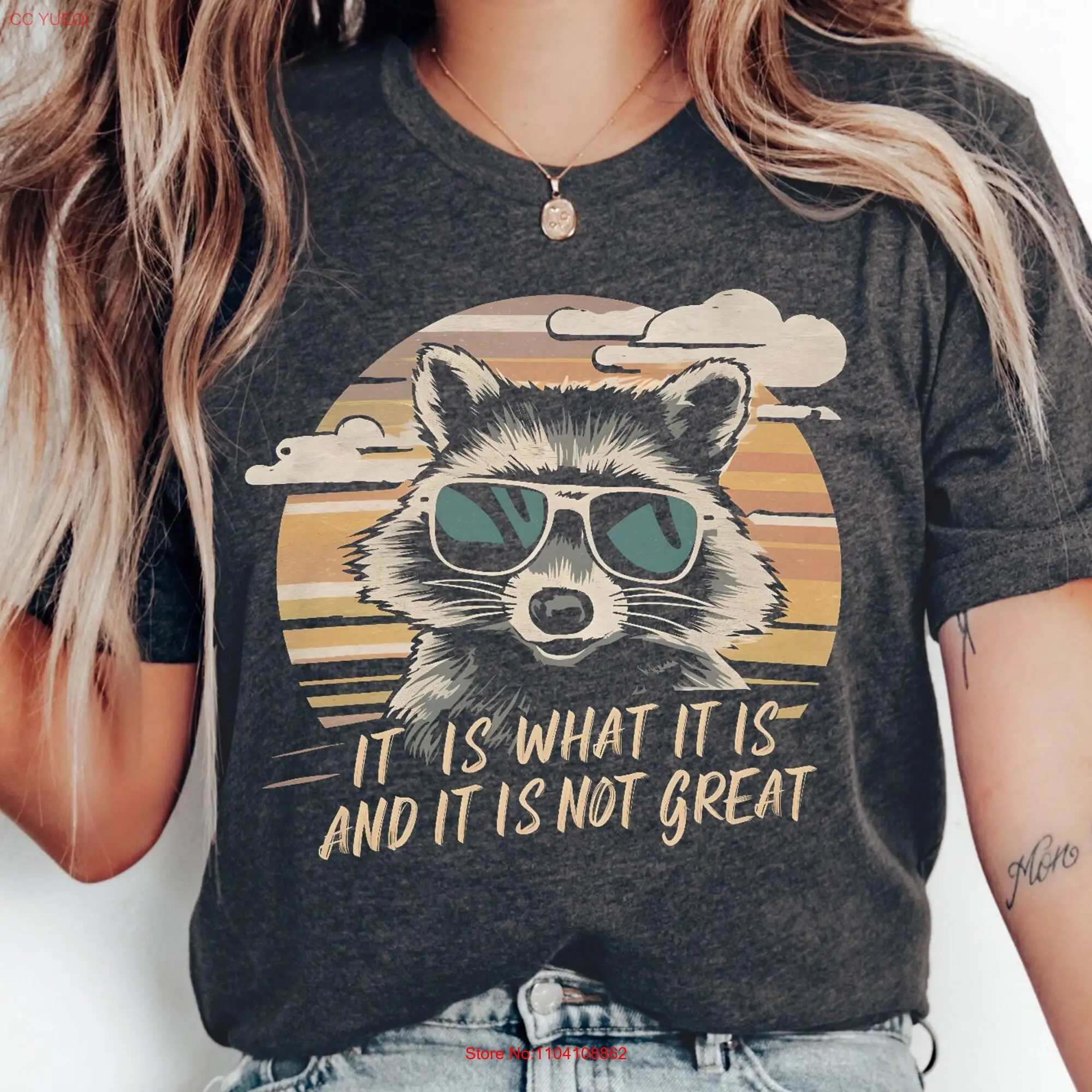 It Is What T Shirt Funny Raccoon Racoon s Meme Animal Lover Trash Panda long or short sleeves