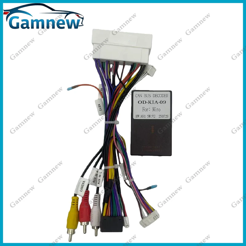 Car 16pin Wiring Harness Adapter Canbus Box Decoder Android Radio Power Cable For Kia Niro Hyundai Ioniq OD-KIA-09