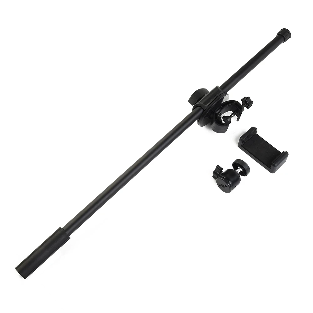 55CM Rotating Microphone Stand Crossbar Arms Mic Clip Phone Holder Extension Bracket Designed 3/8 Thread cross bar