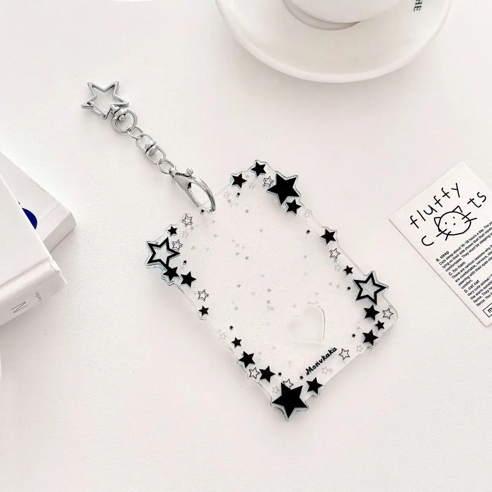 Creative 3 inch Photocard Holder Sparkling Stars Acrylic Idol Photo Holder Gift Mini Bag Pendant