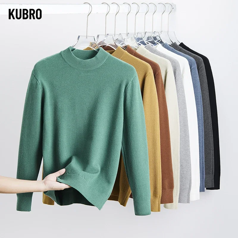 KUBRO maglione uomo Casual Pullover in cotone di alta qualità maglioni lavorati a maglia uomo 2023 inverno Fashion Brand maglioni Pullover da uomo