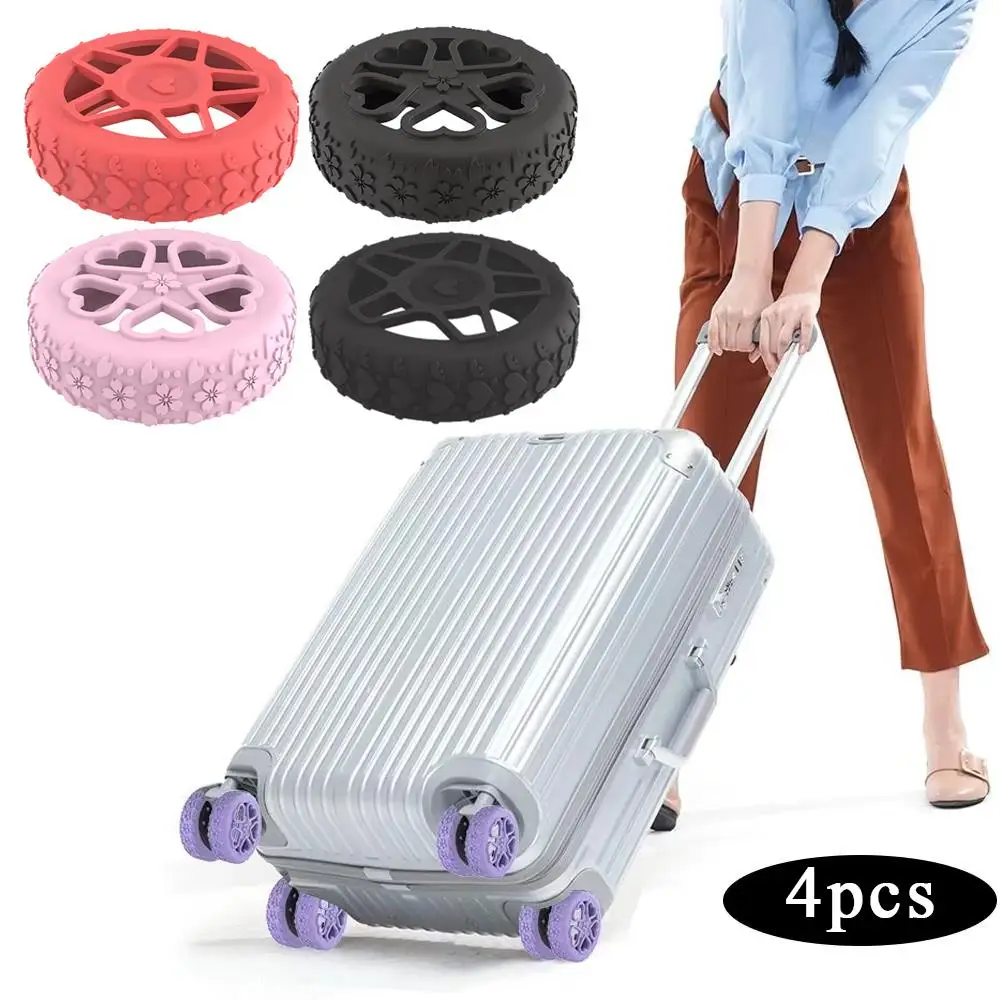 Travel Luggage Caster Shoes Silicone Suitcase Wheels Protection Cover With Silent Sound Reduce Noise Trolley Box Casters Cover