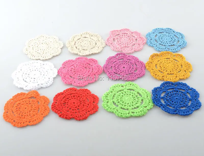 30Pcs Round table mat crochet coasters doilies cup pad props for lampshade 10cm