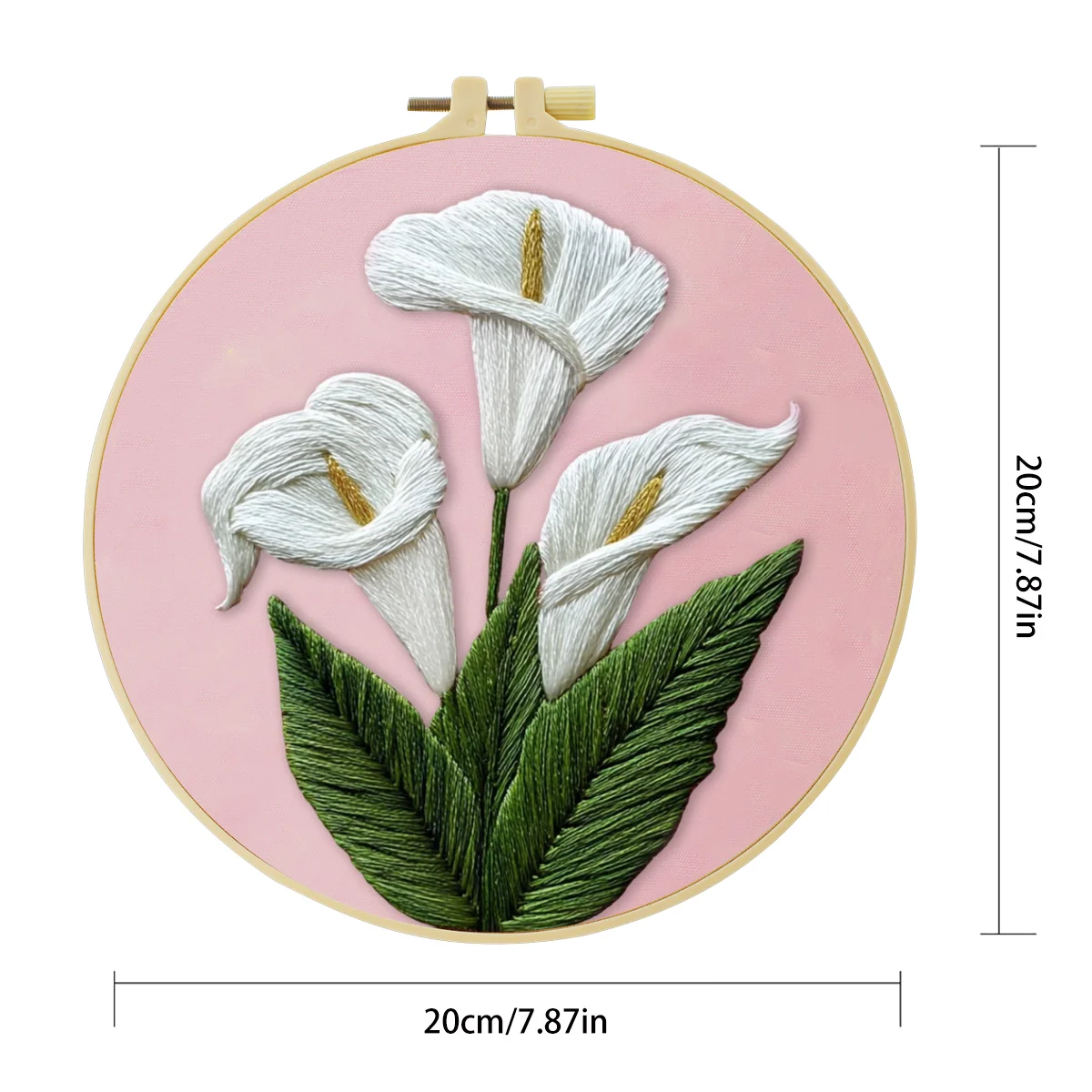 1 Stück 20x20 cm/15x15 cm 7,87/6,3 Zoll Stickerei-Starter-Kit DIY-Set Heimdekoration, Heimtextilien, Stickerei-Set, Blume – Detail 6