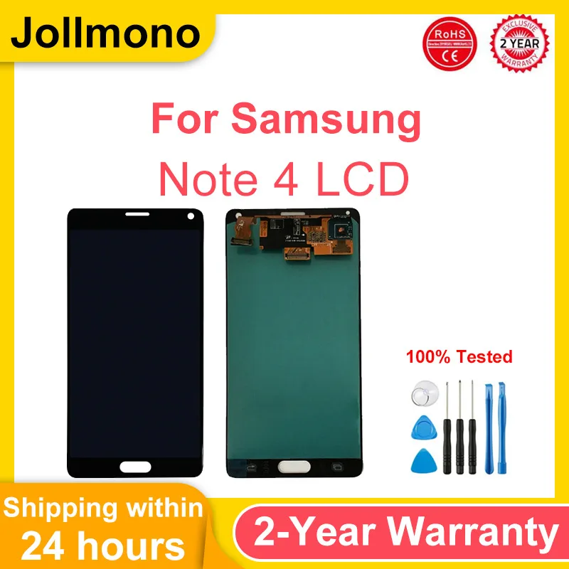 

Test Super AMOLED Note 4 LCDs For Samsung Galaxy Note 4 Note4 N910 N910C N910A N910F LCD Display Touch Screen Digitizer Assembly