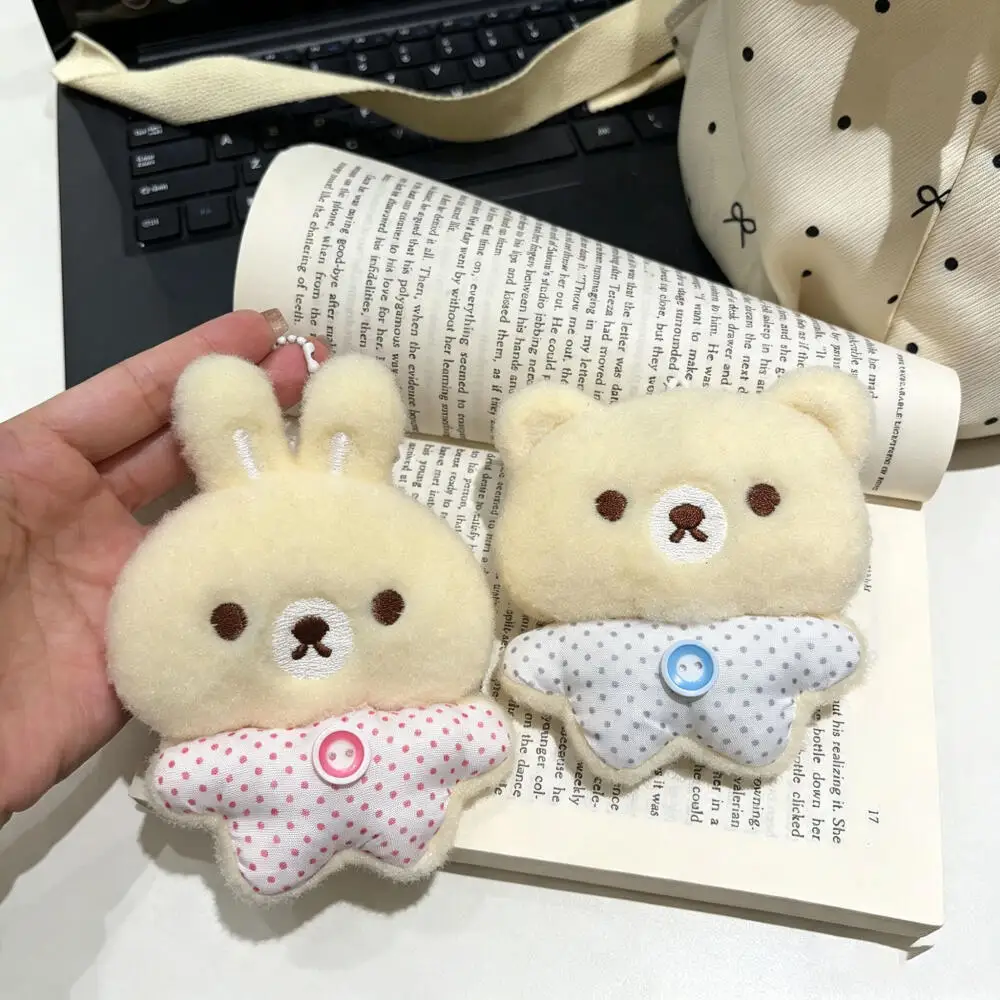 Cute Squeaky Plush Bear Rabbit Keychain Pendant Cartoon Backpack Hanging Ornament Creative Kawaii Decoration Gift