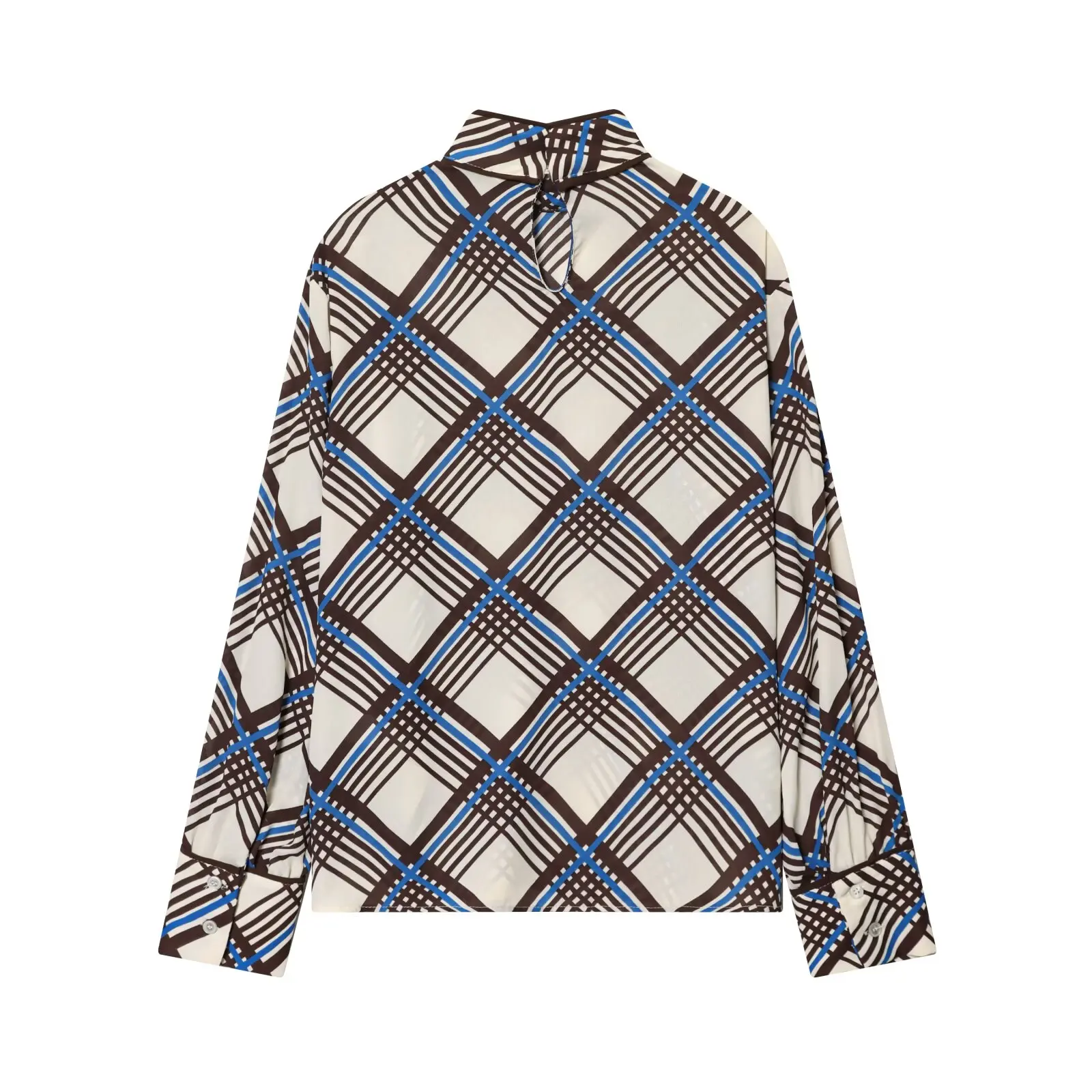 DiYiG FRAU 2025, Winter, neue Mode, Karomuster, einfarbig, Retro-Langarm, Allgleiches, Rollkragenpullover, Blusen