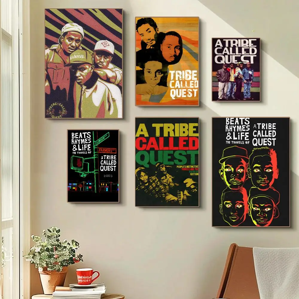 Band A T-Tribe Called Quest Poster Self-adhesive Advanced Aesthetic Printing Paper Wall Art For Living Room Home Decor