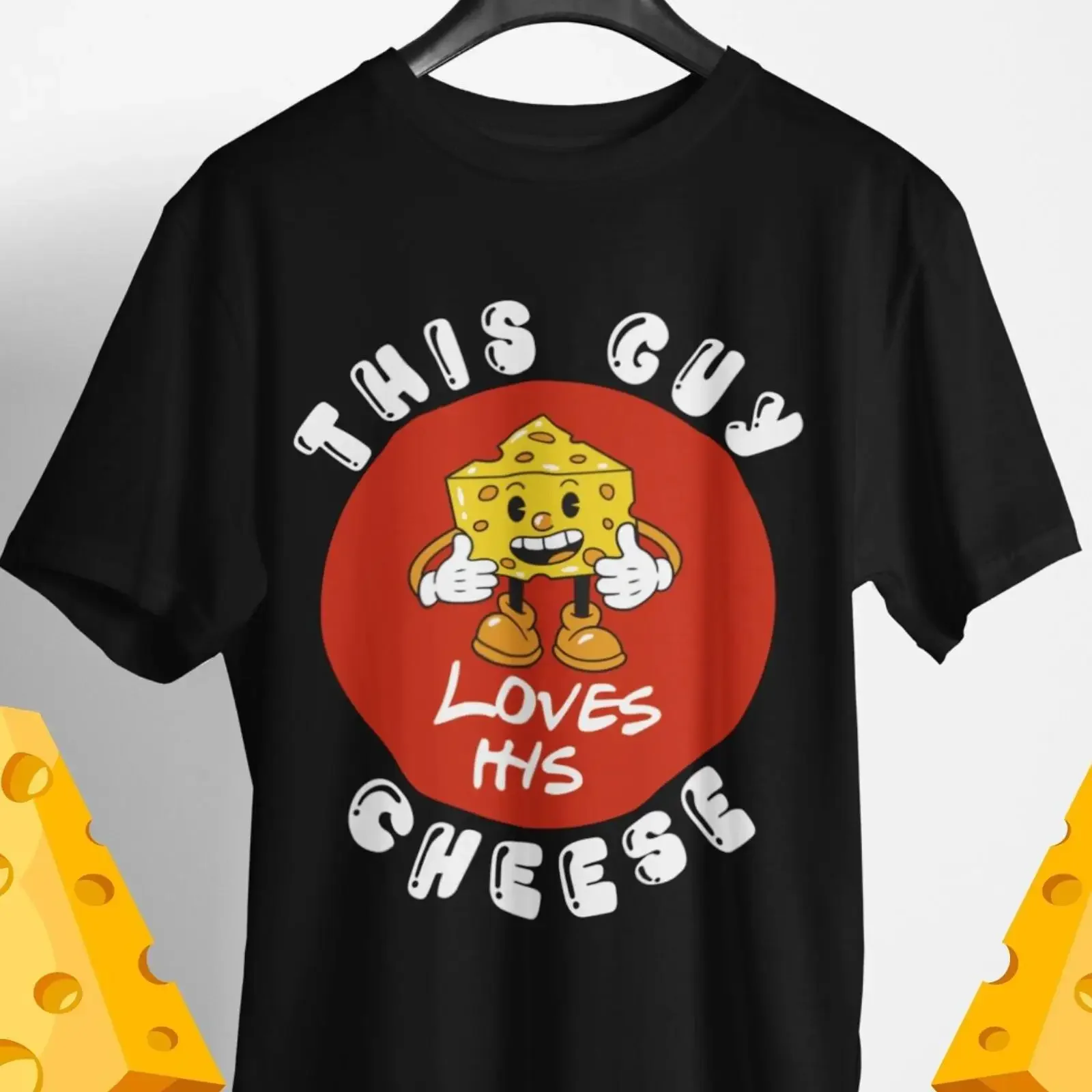 This This Guy Loves His Cheese Funny T Shirt Cute Cartoon Foodie Humor Apparel for Lovers Gourmet Fans vintage Washed Stylish - Aliexpress Deal