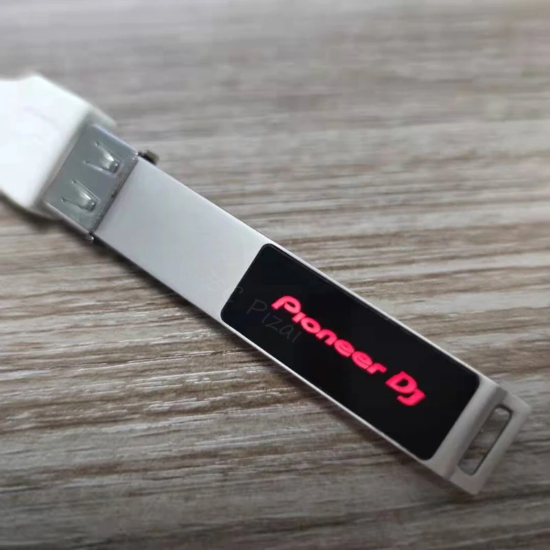 20PCS/lot Free Custom DJ Name LOGO Metal Colorful LED Light USB2.0 Flash Drive 8GB 16GB 32GB 64GB 128GB Memory Stick