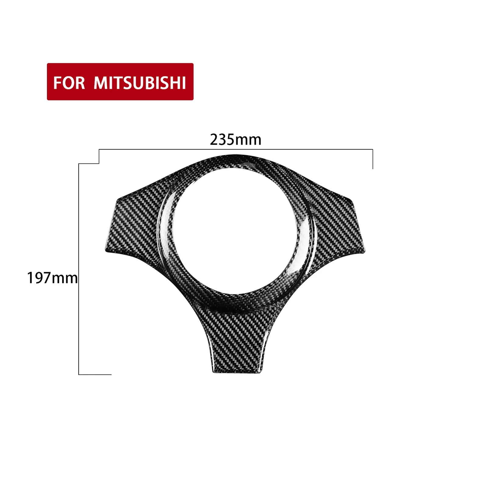 Red Dry Carbon Fiber Steering Wheel Cover For Mitsubishi Lancer EVO 7 8 9 2001-2007 - view 5