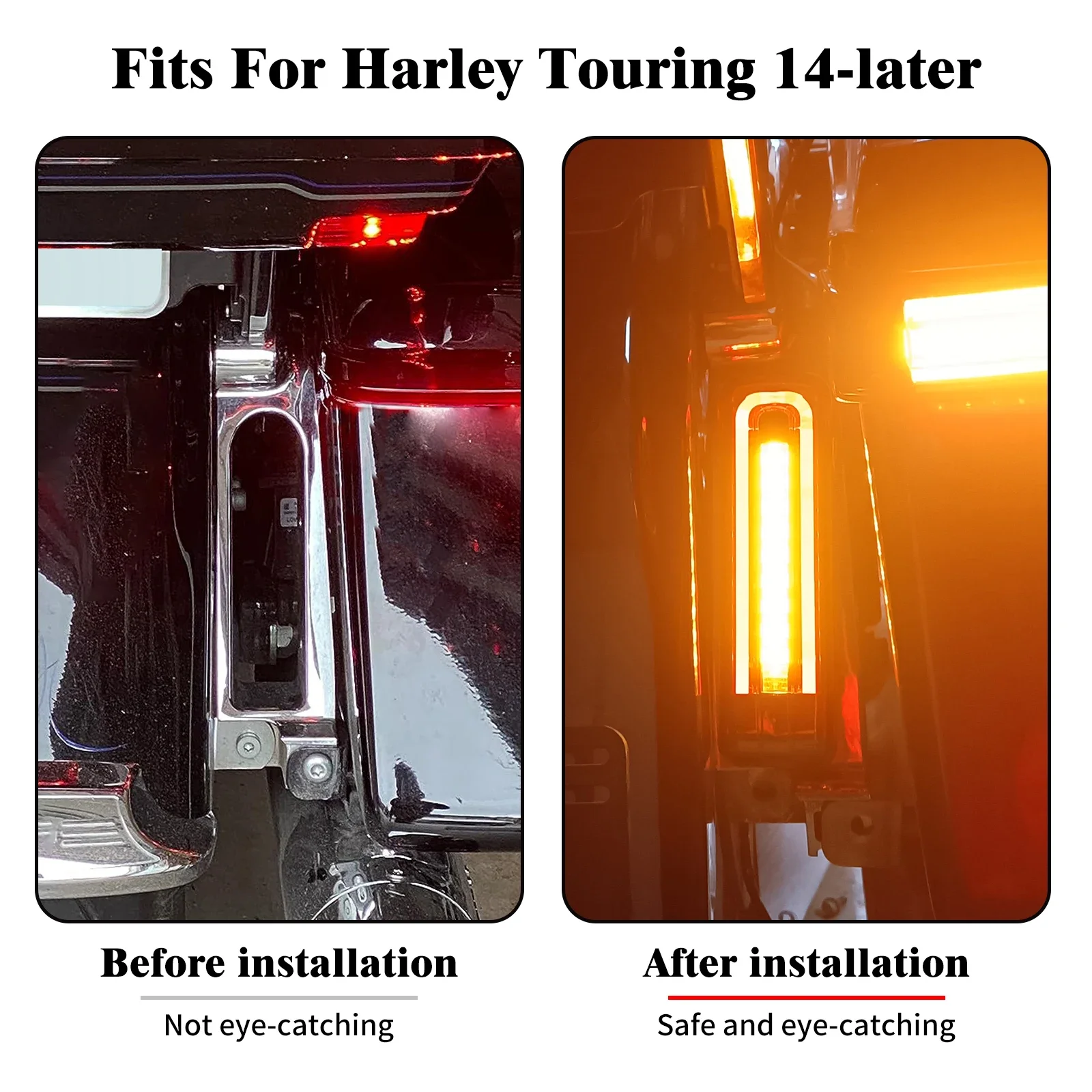 Motorcycle Fender LED Lights Turn Signal Saddlebag Filler Insert Brake Lamps For Harley Touring FLHTCU FLHTCUL FLTRU Ultra 14-Up