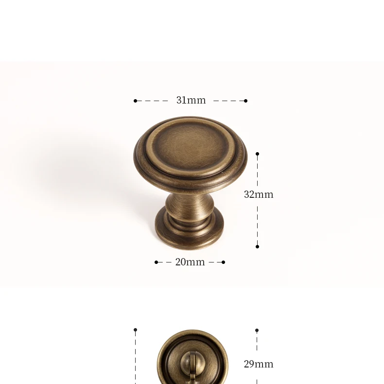 Brushed antique brass furniture handle 19