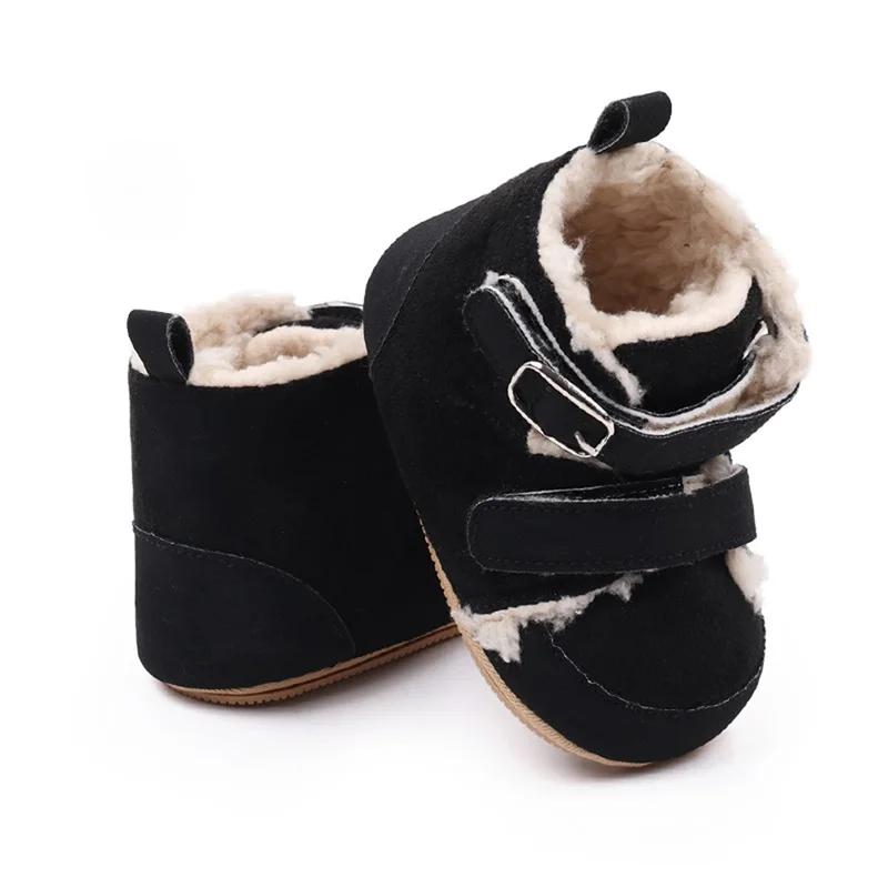 Newborn Snow Boots Baby Boys Girls Cute Fashion Ankle Length Boots Autumn Winter Warm Plush Toddler Anti-slip Walking Shoes