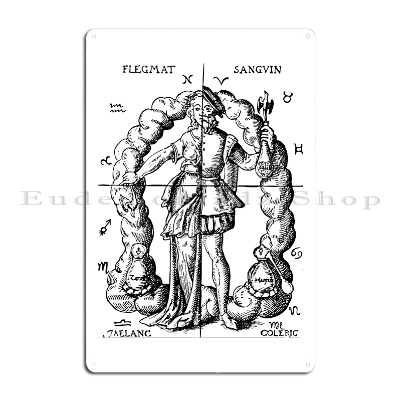 Alchemical Hermetric And Mystical Emblems Print Cosmic Egg by Saint Hildegard of Bingen Metal Cinema Designing Tin Sign Poster