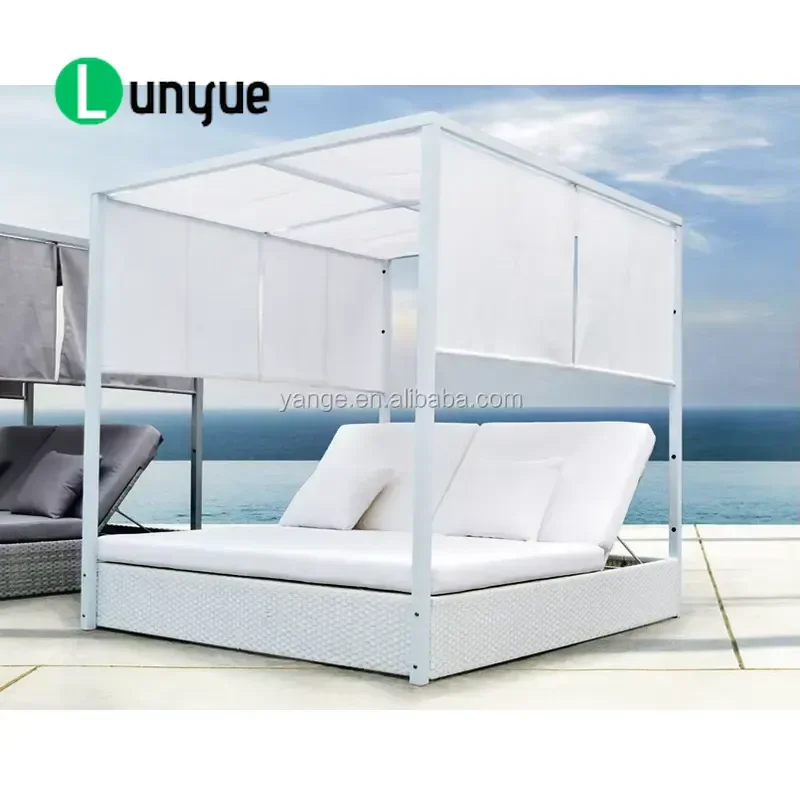 Outdoor Wicker Sofa Bed Sun Lounge Chair Rattan Daybed Garden Patio Furniture Durable Weather Resistant Comfortable Relaxing