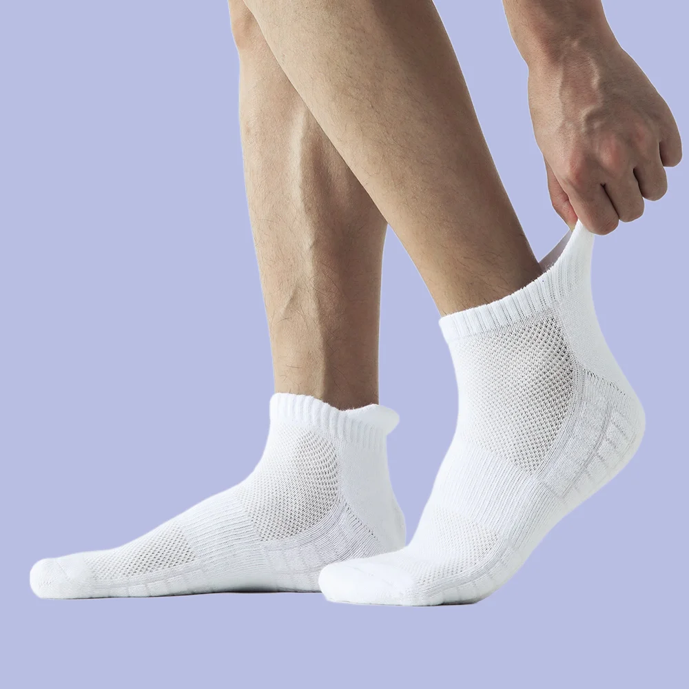 5 Paar neue hochwertige Herren Söckchen Baumwolle Sports ocken Mesh lässig sportlich Sommer dünn atmungsaktiv geschnitten kurze Socken