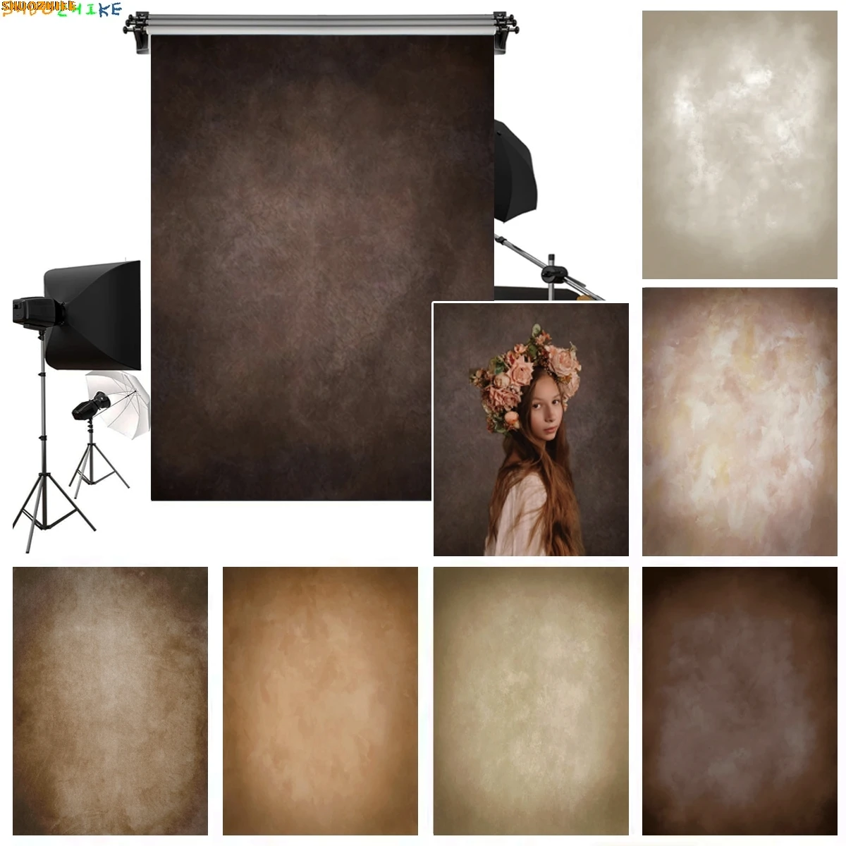 

Brown Abstract Gradient Texture Photography Backdrop Retro Art Portrait Decoration Wedding Birthday Party Wall Photo Background