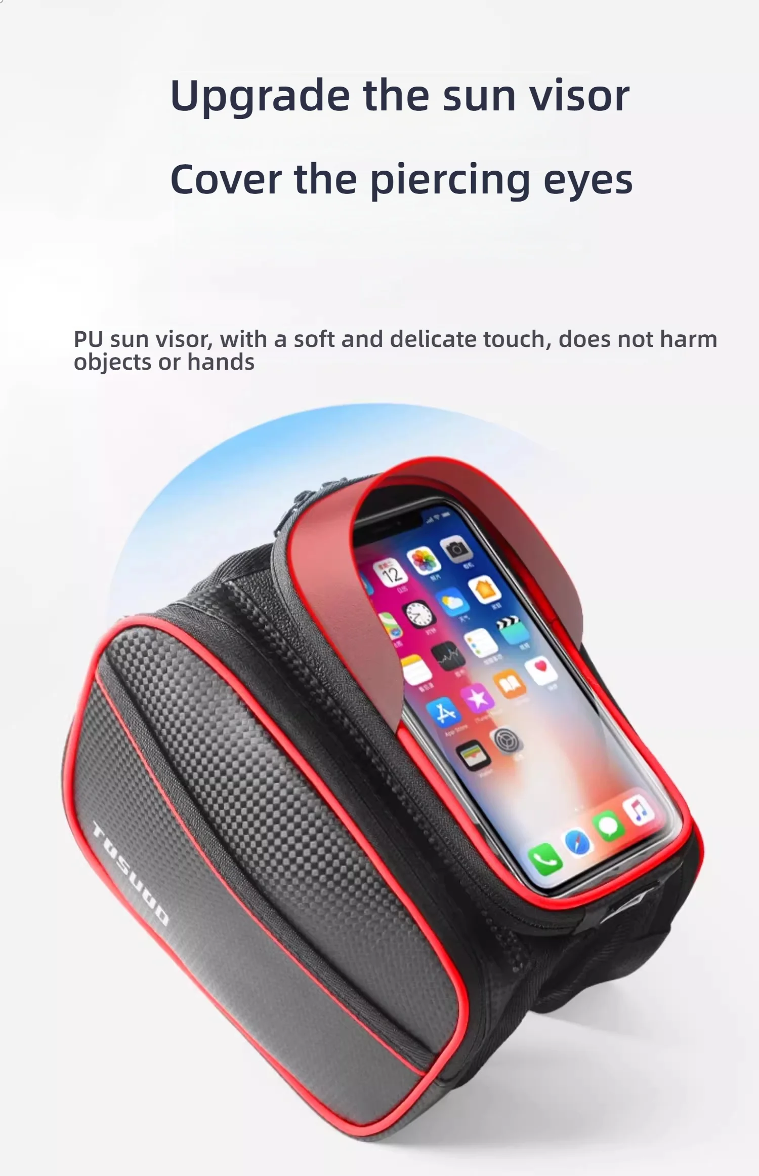 TOSUOD Mountainbike Tasche Vorne Lenker Tasche Regendicht 6,2 zoll Handy Fall Fahrrad Oberrohr Tasche Radfahren Zubehör – Detail 11