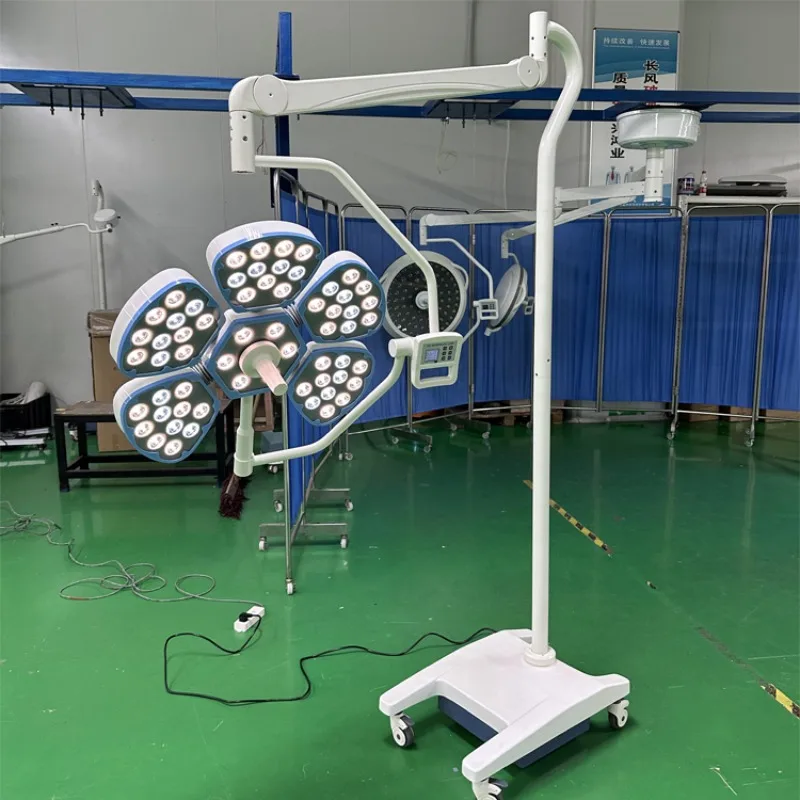 Mobile Electric LED Adjustable Shadowless Surgical Lamp CRI 90 40000-160000lux Illumination Petal-Shape Operating Light