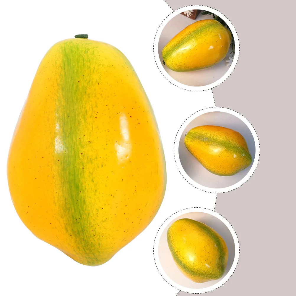 Household Simulation Papaya Model Models Lifelike Fruit Foam Artificial for Crafts Yellow Props