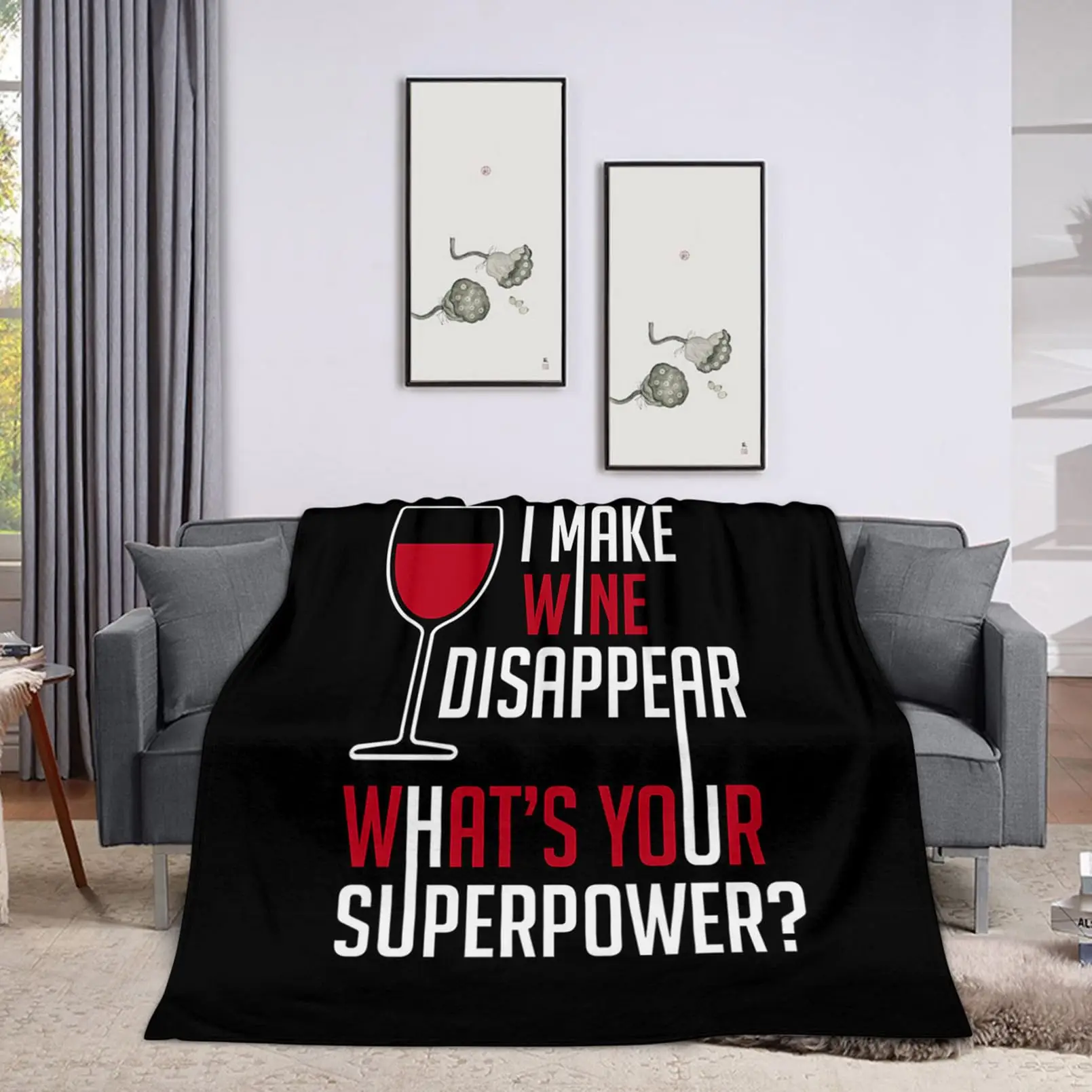 Red Wine Glasses Theme Fleece Blanket Lightweight Ultra-Soft Throw Blanket for Sofa Couch Bed Camping Travel Soft Cozy Blanket