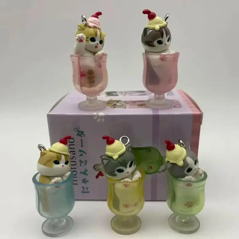 Mufosand Ice Cream Cat Blind Box 5pc Kawaii Dessert Keychain Set Cute Anime Figure Collectible Pendant Toys Birthday Gift view 6