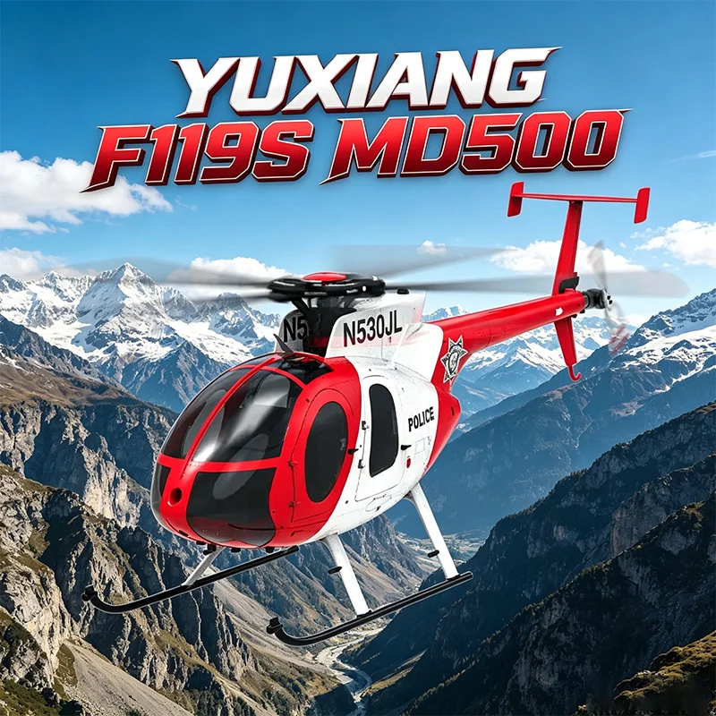 YXZNRC F119S Remote Control Helicopter Md500 Simulated Single Rotor 6 Channel Gps One Key Return Rc Aircraft For Adult Hobby