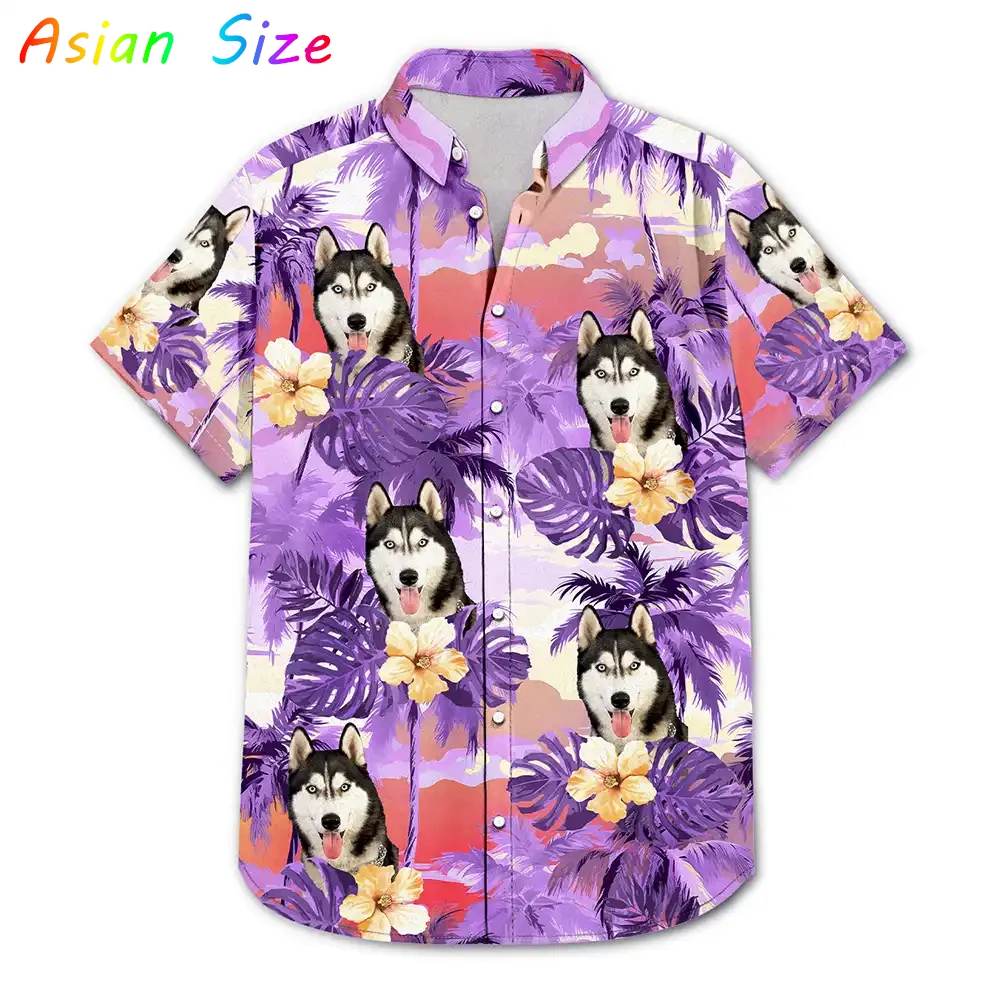 

Мужские гавайские рубашки 2026 года с 3D-печатью, забавные с изображением кошек и собак, персонализированные, сделай сам, с отложным воротником, с коротким рукавом, женские блузки