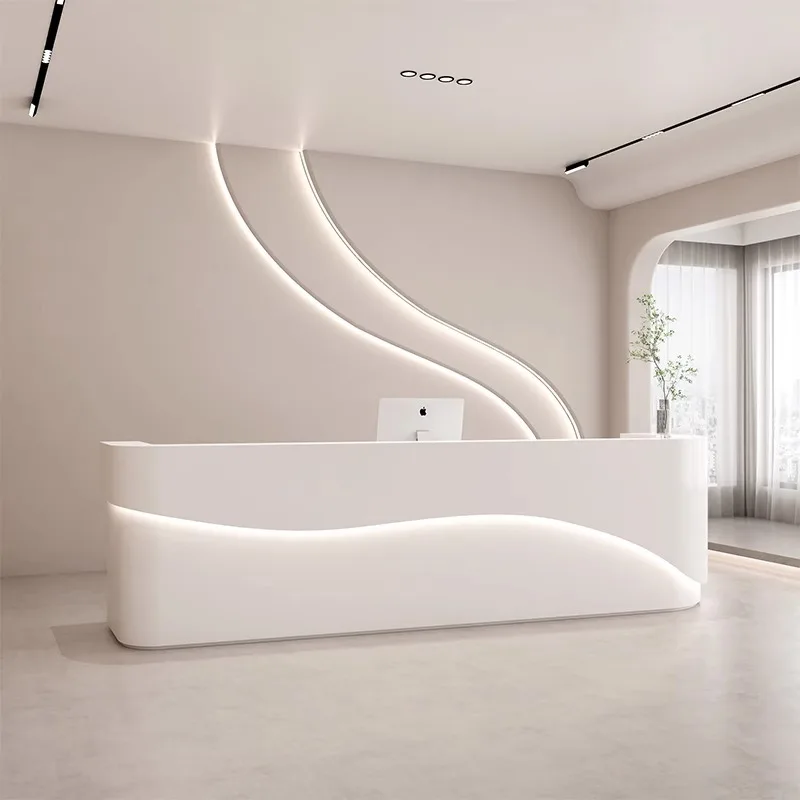 Simple Modern Reception Desks Beauty Salon Dental Reception Desks Center Exclusive Use Office Furniture Banco Reception ZY40JDT