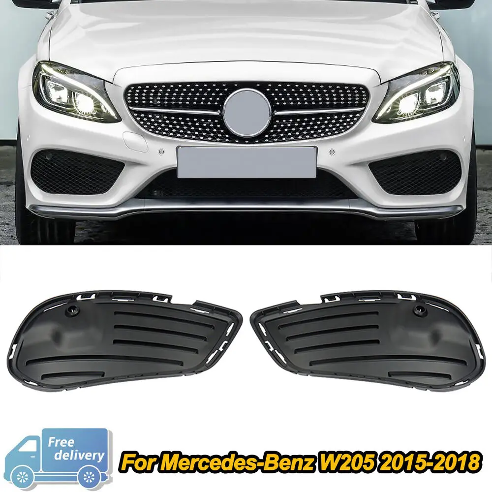 

For Mercedes-Benz C-Class W205 2015-2018 Front Fog Light Vent Grille Covers Trim