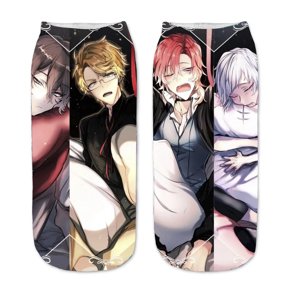 

Socks Anime Bungo Stray Dogs 3D Printed Cartoon Straight Socks Men Women Short Sock teenager Kawaii Party Ankle cute Sock