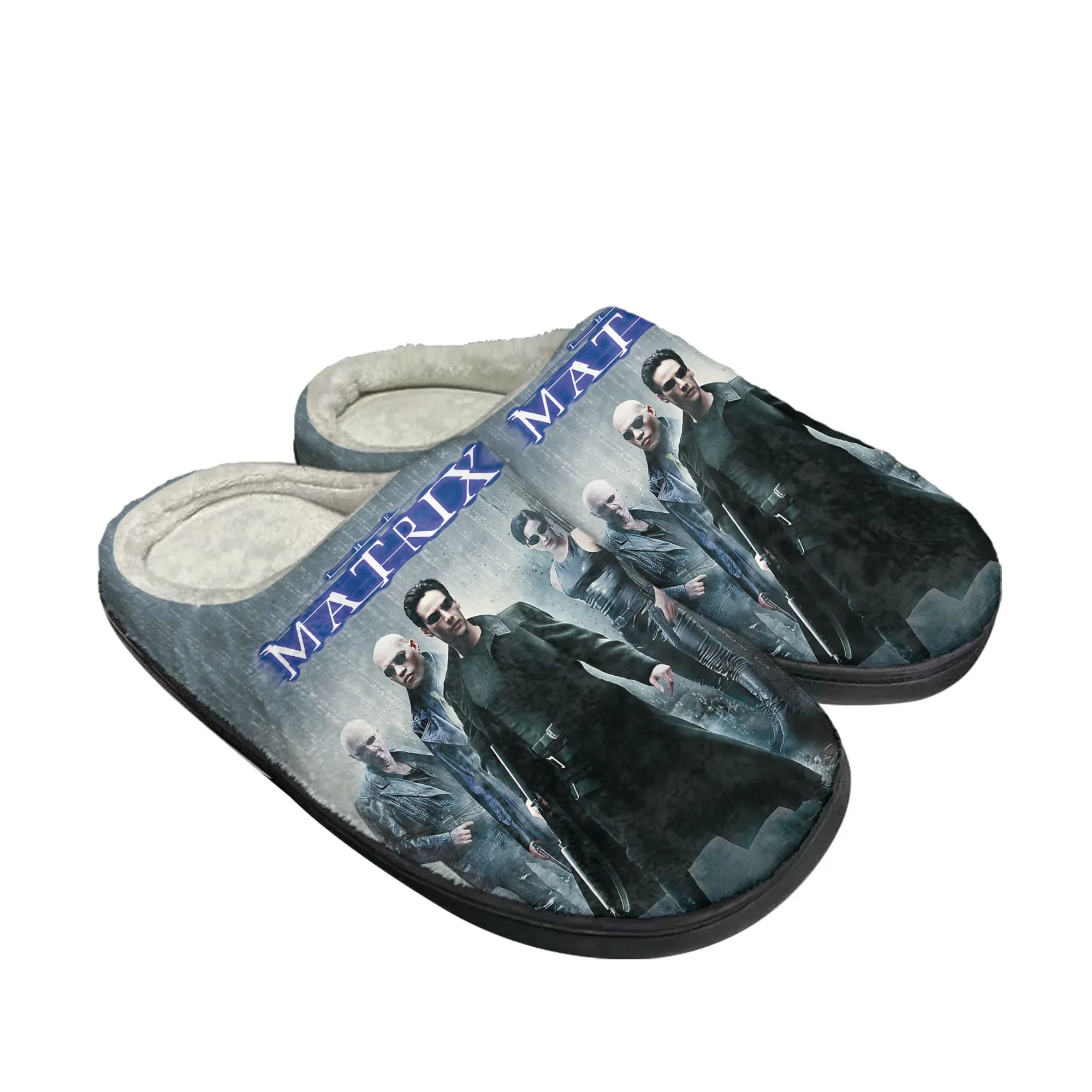 

The Matrix Movie Home Cotton Slippers Men Women Plush Bedroom Casual Keep Warm Shoes Thermal Indoor Slipper Custom Shoe