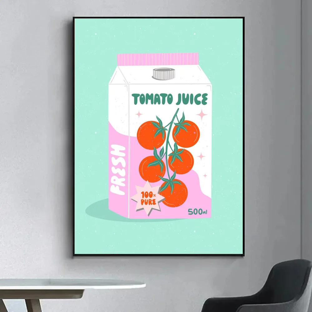 1pc Japanese Pink Canned Poster Self-adhesive Art Waterproof Paper Sticker Coffee House Bar Room Wall Decor