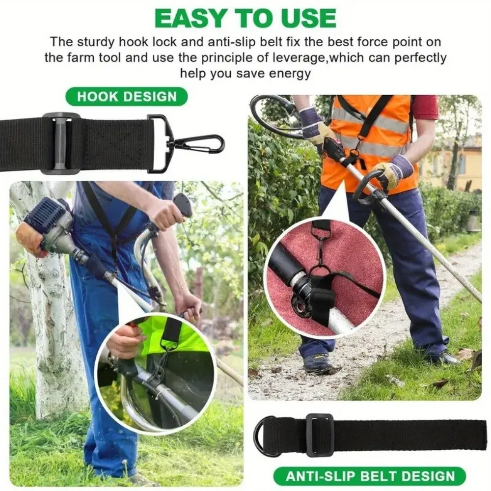 Adjustable Length Trimmer Shoulder Strap Universal Fit Nylon Belt Weeder Strap Metal Clip Ergonomic Design