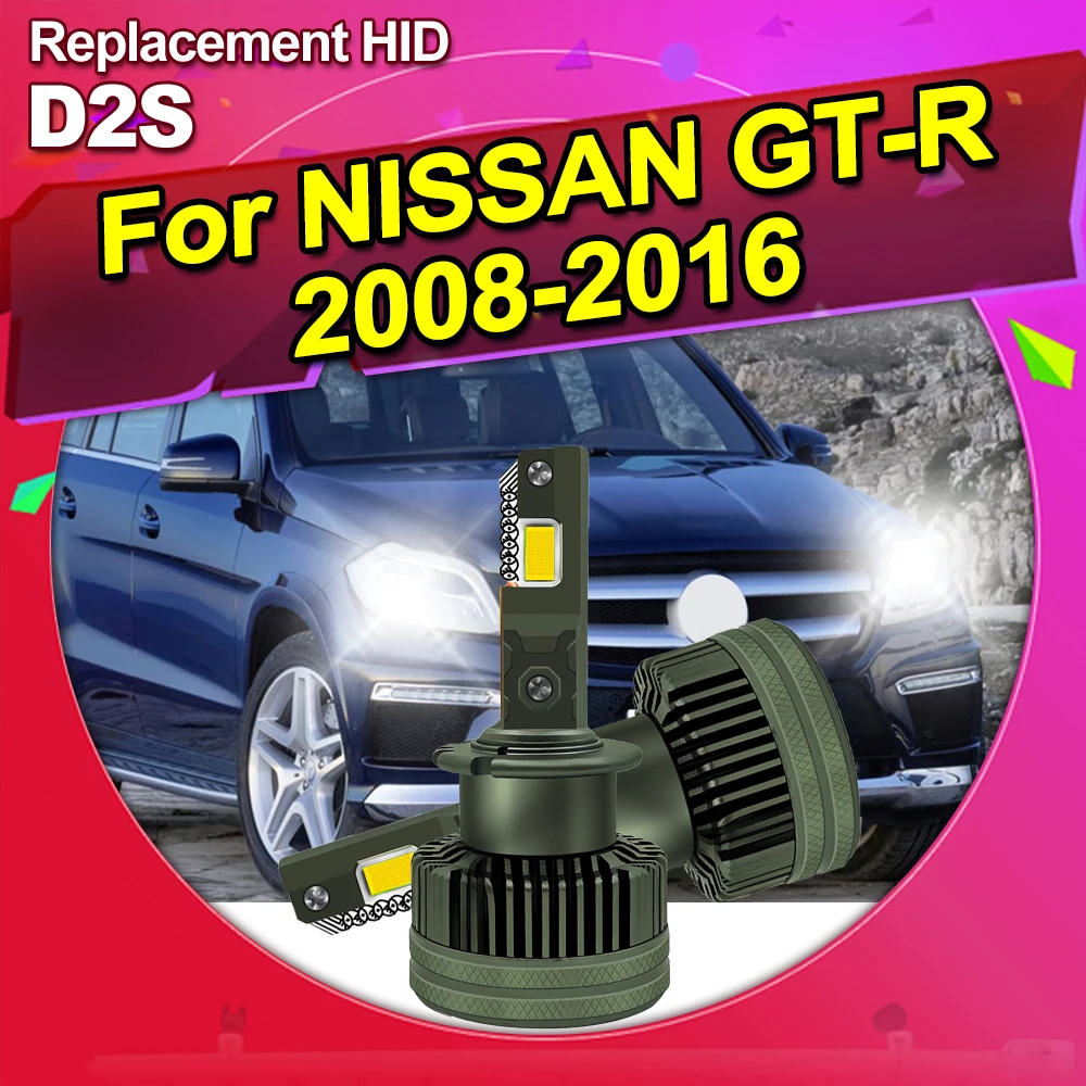 

For NISSAN GT-R 2008-2016 Pair D2S LED Bulbs White 6000K Xenon Replacement