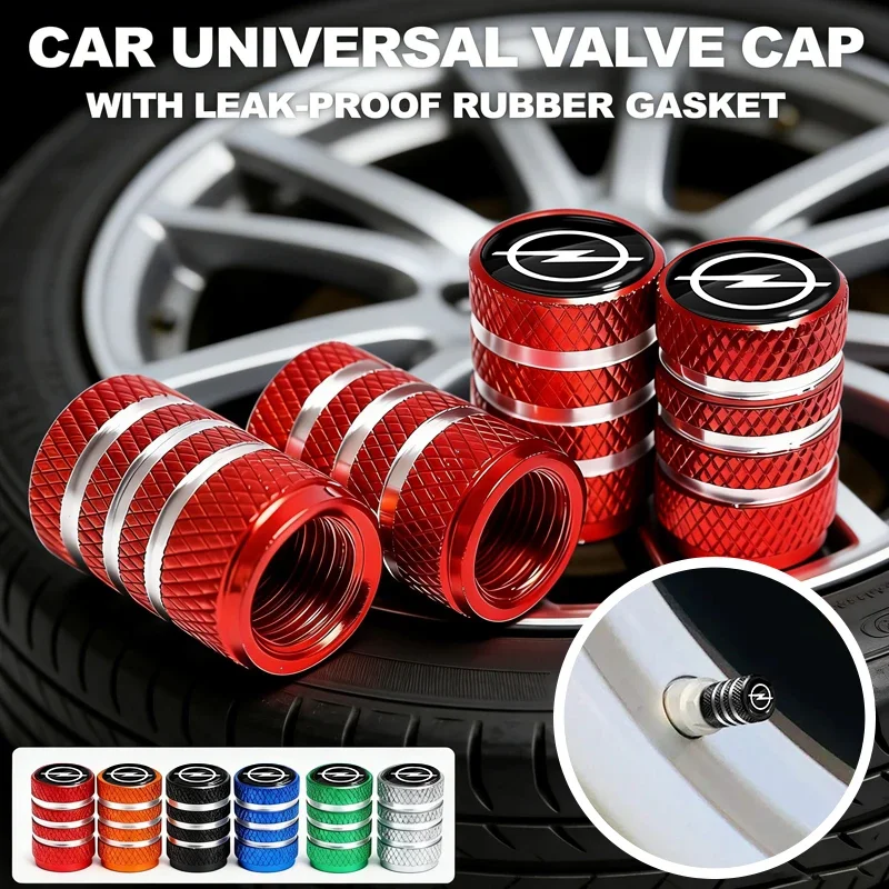 

4Pcs Car Tire Valve Stems Cap Knurling Style Tire Valve Cap Aluminum For Opel Insignia Astra Antara Meriva Zafira H G Corsa