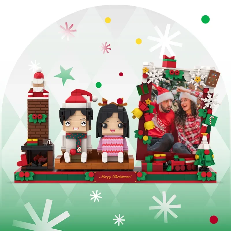 

Fully Body Customizable 2 People My Custom Brickfigures Photo Building Blocks Character Merry Christmas Gift Me for Lover