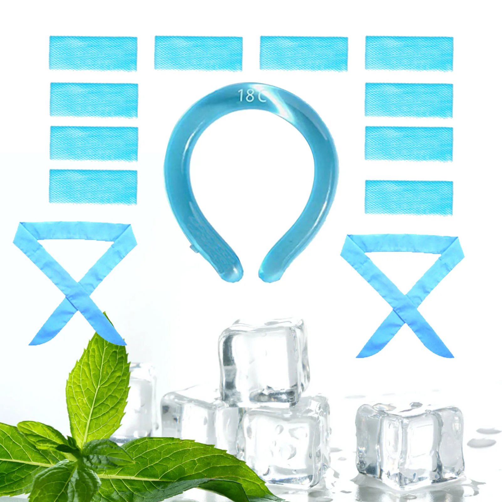 

Cooling Bandana Ice Pack Gel Set Hot Weather Freeze Cooling Neck Wraps for Extremely