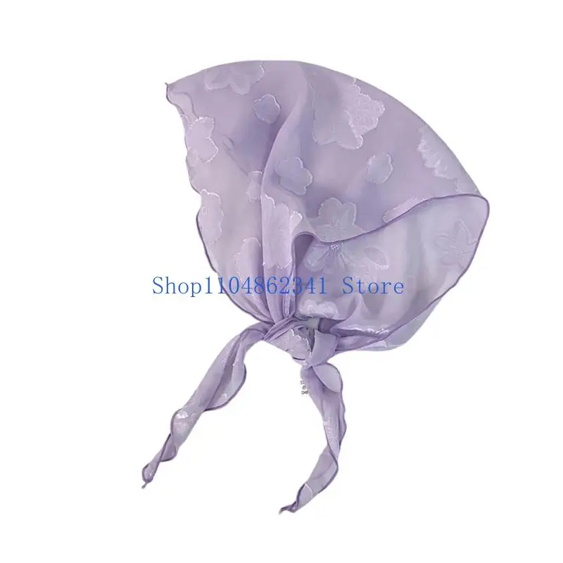 5ASD Sciarpa in pizzo triangolare morbido per donne Fashion estiva Essenziale tessuto traspirante e piega portatile Featura