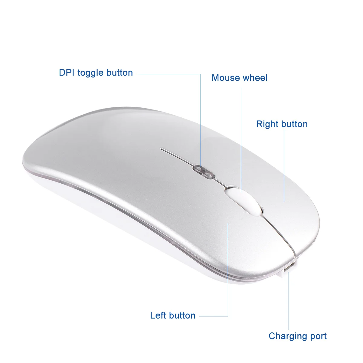 Mouse sem fio silencioso ultrafino 24ghz 50ghz mouse portátil ergonômico para escritório e escola