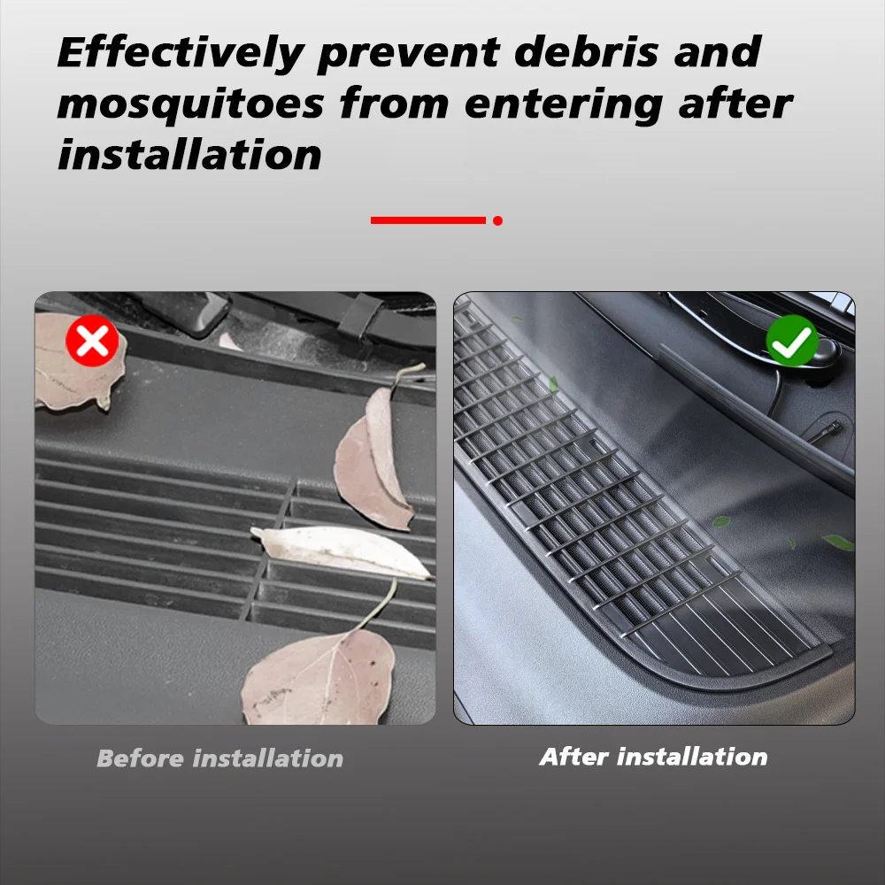 ل تسلا نموذج Y 2025 إطلاق العرعر شبكة تنفيس داخلية المصد السفلي مكافحة الحشرات صافي مدخل الهواء غطاء مضاد للغبار